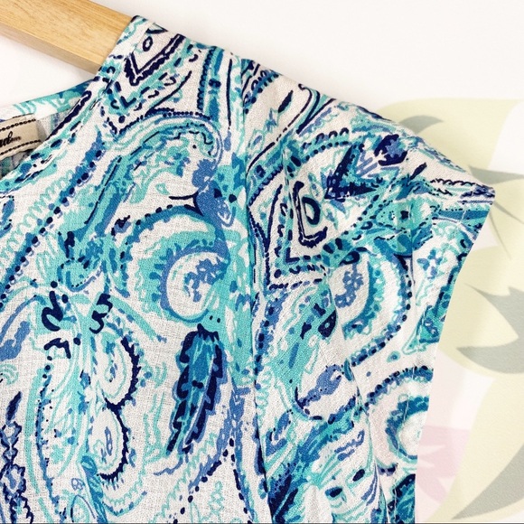 Lucky Brand Teal Paisley Print Sleeveless Top S - Picture 4 of 10